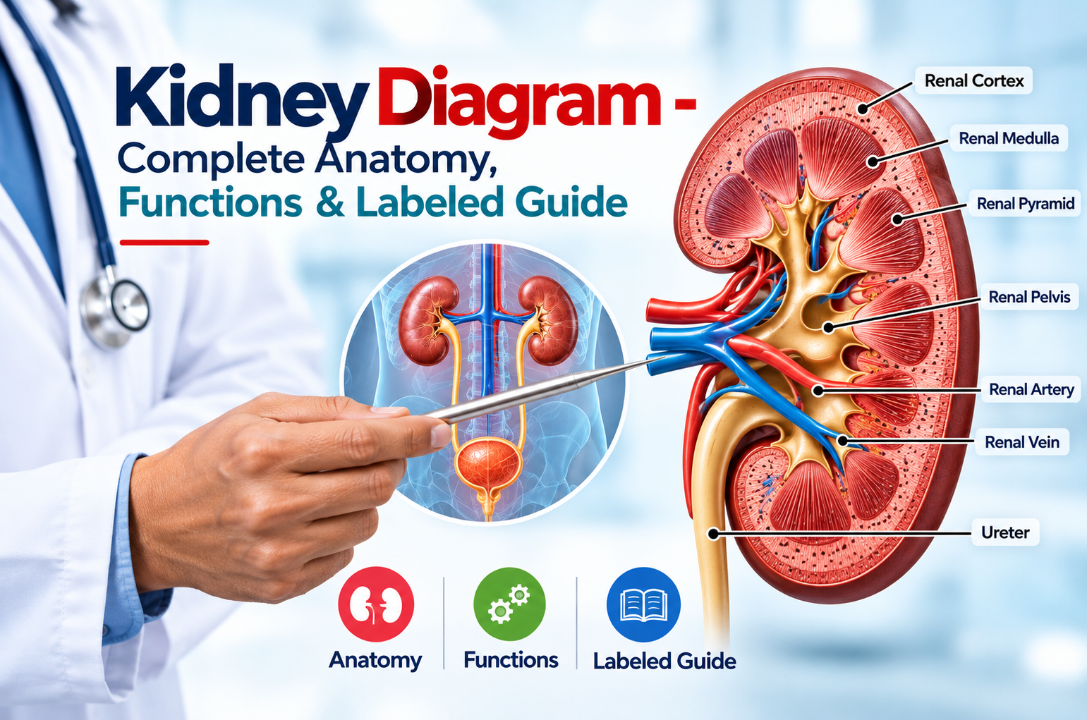 Kidney Diagram - Complete Anatomy, Functions & Labeled Guide
